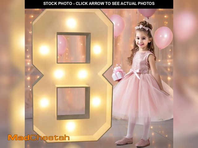 Lot 74-11555377 - Pooqla 3FT Light Up Numbers, Warm White LED Large Lighted Marquee Numbers, Giant Mosaic Light Up Num...