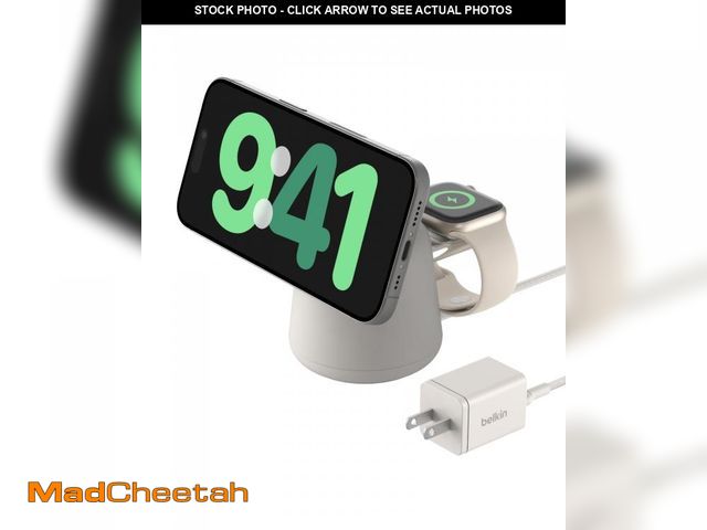 Lot 74-12177409 - Belkin 2-in-1 MagSafe Wireless Charging Dock 15W Fast Charge iPhone Charger Compatible with iPhone 1...