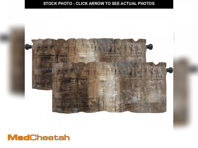 Lot 74-12438375 - LALILO Brown Valances for Windows - Wrinkle Resistant Blackout Kitchen Valances, Heavyweight Fabric,...