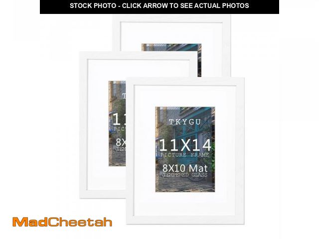 Lot 74-12443277 - TKYGU 11x14 White Picture Frame with mat 8x10 set of 3, Minimalist 11x14 Poster Frame, Modern Style ...