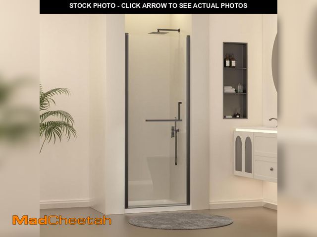 Lot 74-12276122 - Frameless Pivot Shower Door 29-30" W x 72" H, Pivot Swing Shower Glass Door with 1/4"(6mm) Clear Tem...
