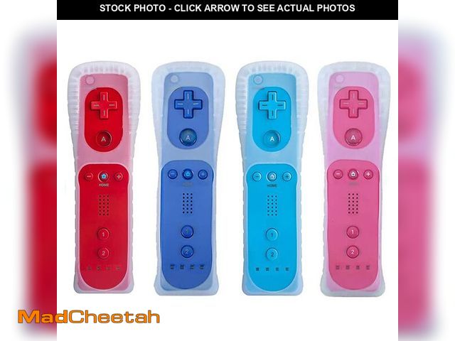 Lot 74-13549143 - Tevodo Wii Remote Controller, 4 Packs Upgrade Wireless Controller Compatible with Wii Wii U(Red Blue...