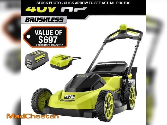 Lot 74-14255772 - RYOBI 40V HP Brushless 20 in. Cordless Electric Battery Walk Behind Self-Propelled Lawn Mower with 6...