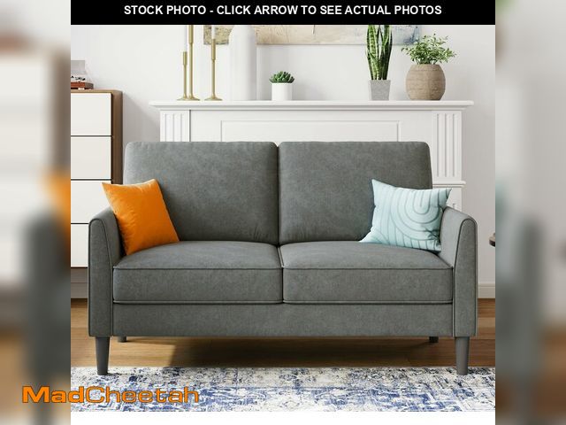 Lot 74-12785873 - (MISSING FEET) LINSY Loveseat Sofa Couch - Comfy 58" Small Loveseat for Small Spaces Modern Couches ...