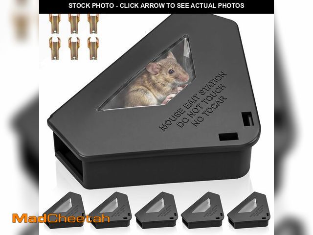 Lot 74-14337514 - Mysora 6 Pack Mouse Bait Stations with Visible Window &amp; Keys, Lockable Rodent Control Boxes Tria...