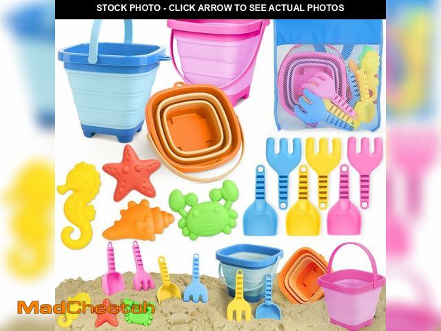 Lot 74-13568411 - Dreamon Beach Toys for Kids 3-10, Collapsible Sand Castle Toys for Beach Include 3 Pack Foldable Buc...