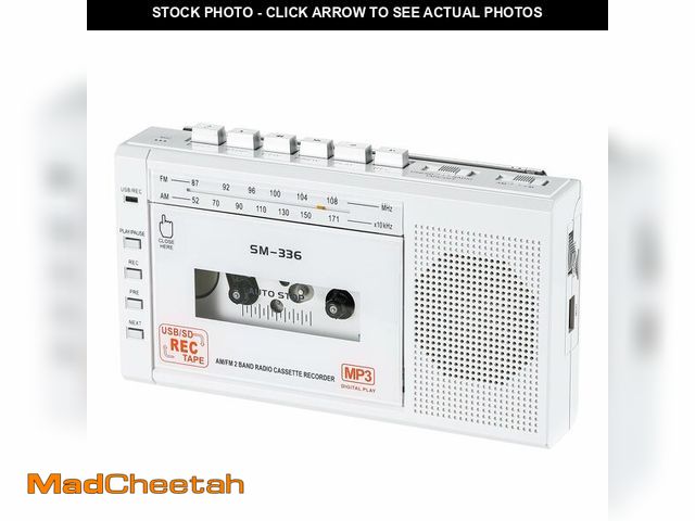 Lot 74-14059302 - FIOLEES Cassette Tape Player to Digital Converter via USB/SD Card, Record to Cassette/U Disk/SD Card...
