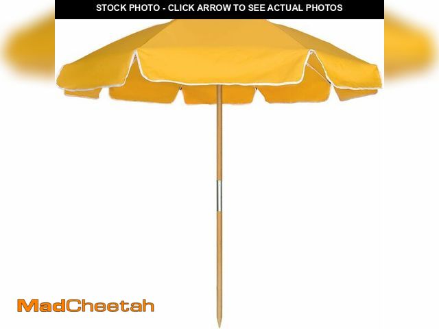 Lot 74-14203672 - AMMSUN 7.5ft Heavy Duty High Wind Beach Umbrella Commercial Grade with Air Vent Ash Wood Pole &amp; ...