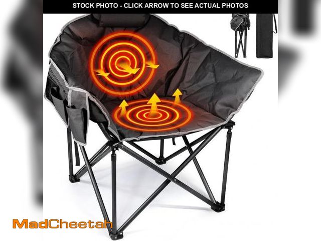 Lot 74-12510530 - Suteck Heated Camping Chair, Oversized Heated Chairs Outdoor Sports W/3 Control Levels for Back &amp...