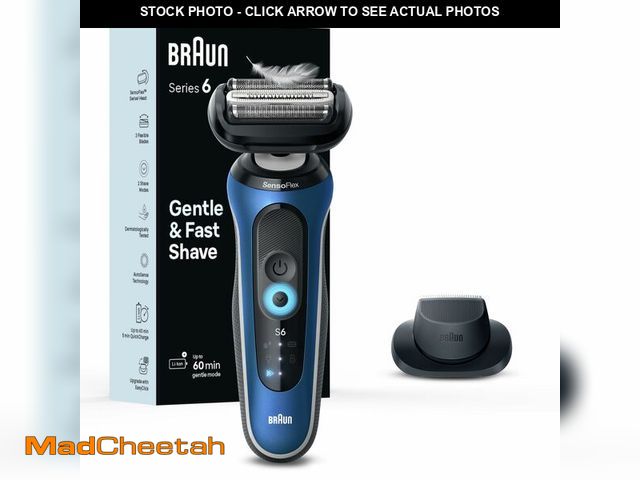 Lot 74-12451547 - Braun Electric Shaver for Men, Series 6 6120s, Wet &amp; Dry Shave, Turbo &amp; Gentle Shaving Modes...
