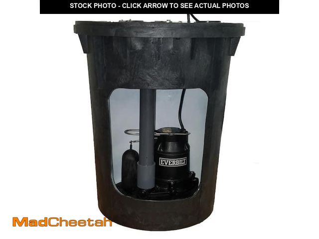 Lot 74-12286622 - 3/10 HP Pre-Plumbed Submersible Sump Pump System - USED