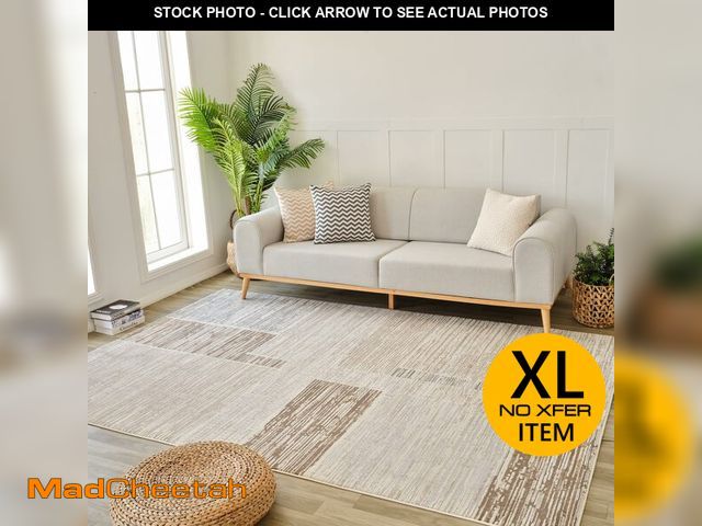 Lot 74-12898513 - RUG BRANCH Nomad 7'x10' (Exact Size: 6'7" x 9'6") Abstract Indoor Area Rug, Beige Brown, Modern - Li...