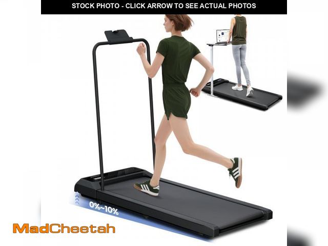 Lot 74-12540503 - Canisflax Walking Pad with Handle Bar, 2.5HP Walking Pad Treadmill with 10% Incline, Portable Under ...