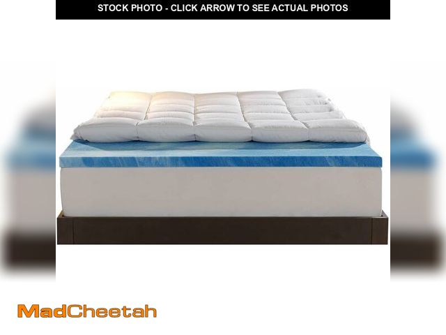 Lot 74-13331763 - Sleep Innovations Dual Layer 4 Inch Memory Foam Mattress Topper, King Size, Medium Support, 2 Inch C...