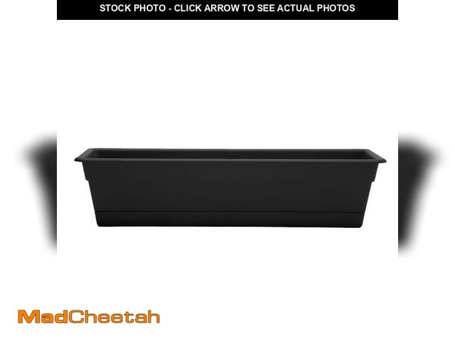 Lot 74-12671295 - Bloem Dura Cotta 30 in. Black Plastic Window Box Planter with Tray - UNUSED