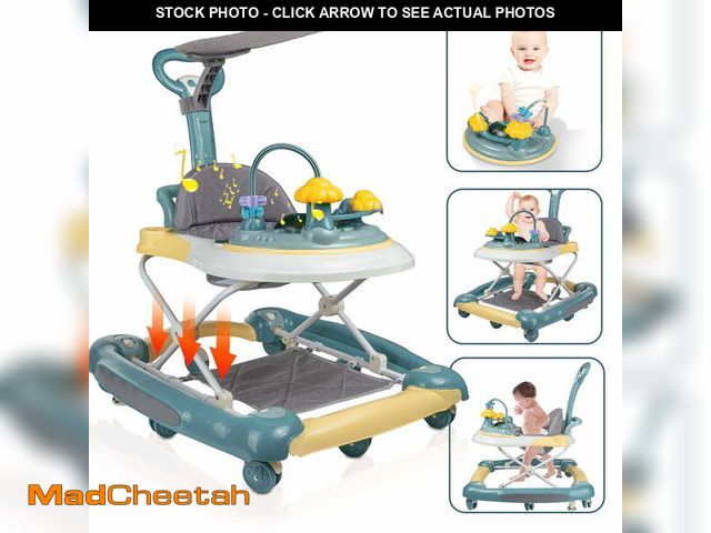 Lot 74-14308883 - GIATUEE 4 in 1 Baby Walker with Wheels, Foldable Walker for Baby Boys Girls, 7 Months+(Blue) - USED