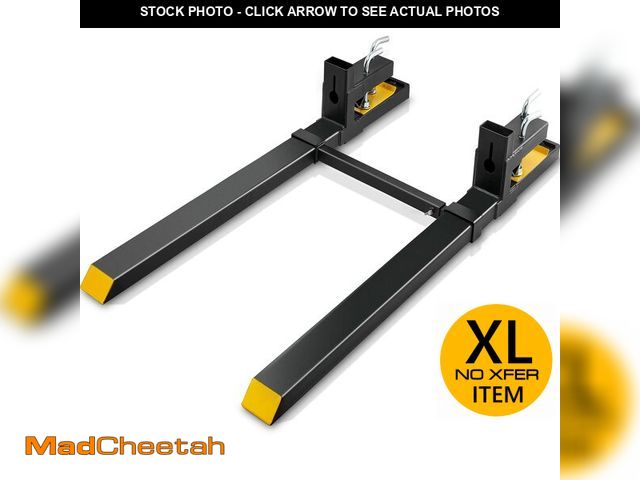 Lot 74-12571695 - VEVOR Pallet Forks, 4000 lbs Clamp on Pallet Forks, 60" Total Length Heavy Duty Pallet Forks with Ad...