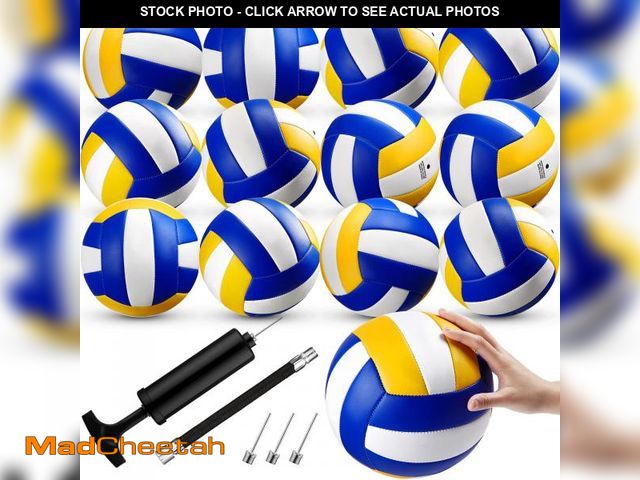 Lot 74-12123067 - Wettarn 12 Pcs Official Size 5 Volleyballs Bulk Soft Recreational Volleyballs with Pump Regulation S...