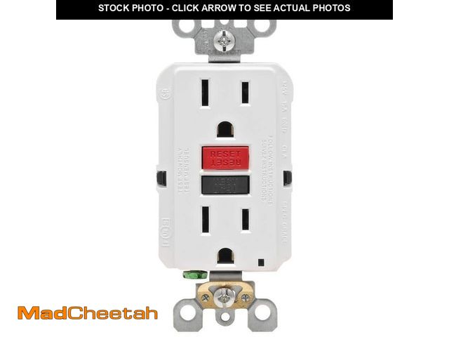 Lot 74-12691609 - Leviton 15 Amp 125-Volt Self-Test Tamper Resistant GFCI Outlet, White (4-Pack) GFTR1-R4W - UNUSED