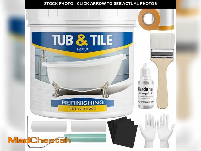 Lot 74-13716060 - IRONABLE Tub and Tile Paint Refinishing Kit, 17oz Bathtub Refinishing Kit with Tools, DIY Tub Paint ...