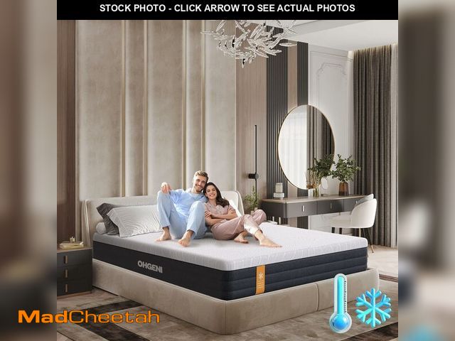 Lot 74-13073023 - OhGeni 12 Inch King Size Mattress, Cooling Gel Memory Foam Bed Mattresses in a Box, Cool Touch Surfa...