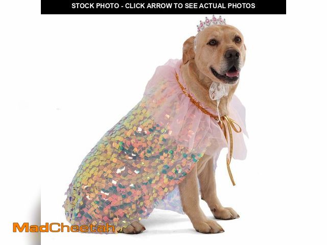 Lot 74-12700708 - FLAdorepet Dog Princess Dress Costume with Rhinestones Crown,Pet Cat Cape Cloak Birthday Party Weddi...