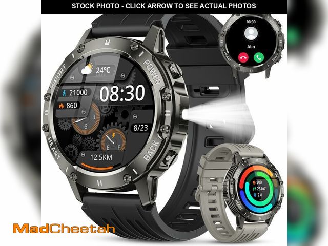 Lot 74-13630168 - Smart Watch for Men Fitness Tracker: Military Make Answer Call Running Digital Mens Watches Waterpro...