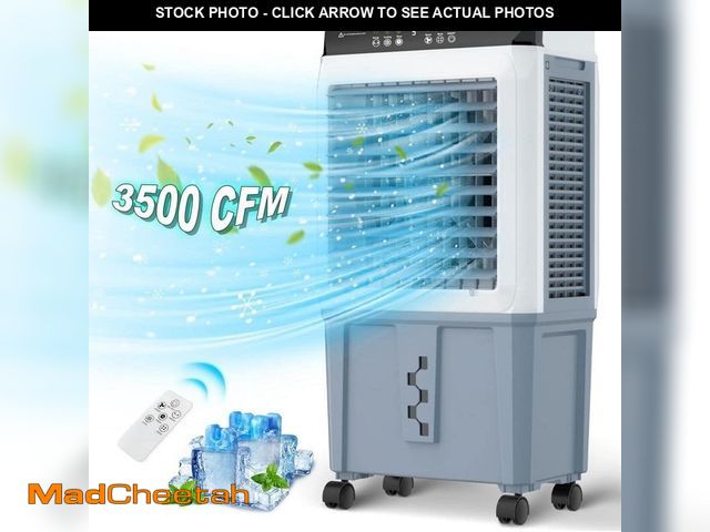 Lot 74-14344496 - *DIRTY* Atemomen 3500 CFM Portable Air Cooler (Evaporative)-11 Gal Tank, 4 Ice Packs, Remote, 120Ãâ...