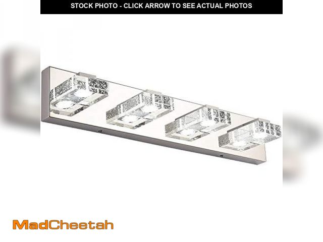 Lot 74-12398617 - SOLFART LED Bathroom Lighting Fixtures 4 Lights Dimmable Modern Glass Stainless Steel Vanity Wall Li...