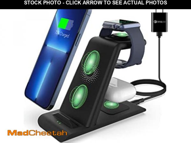 Lot 74-12327136 - HATALKIN 3 in 1 Wireless Charging Station Compatible for Apple Products Multiple Devices Charger for...