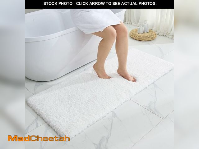Lot 74-12711167 - Disolla White Bathroom Rugs 24x48 Non Slip Fluffy Bath Mat for Bathroom Floor Washable Plush Luxury ...