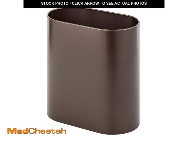 Lot 74-14211181 - mDesign Slim Pill-Shaped Metal 1.98 Gallon/7 Liter Recycle Trash Can Wastebasket, Garbage Container ...
