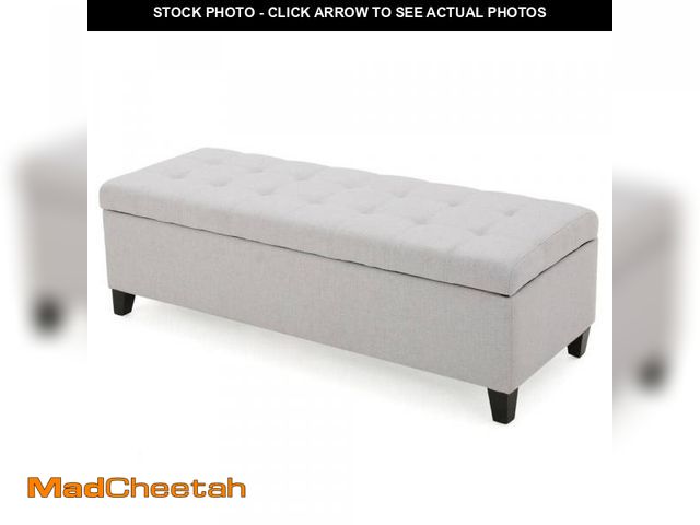 Lot 74-12145823 - Noble House Mission Light Grey Storage Ottoman Bench - UNUSED