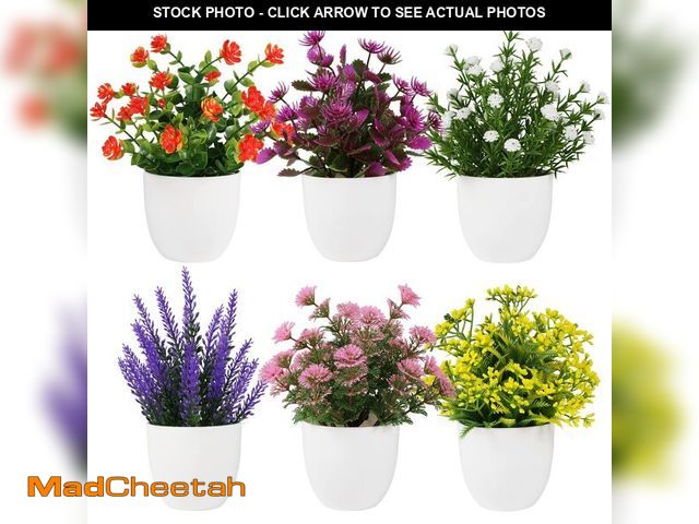 Lot 74-14274551 - Yoratee Artificial Small Plant 6pcs Fake Flower Potted Plant Bathroom Faux Plant for Indoor Decor Wi...