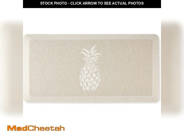 Lot 74-12544220 - Martha Stewart Aloha Modern Pineapple Anti-Fatigue Air-Infused Kitchen Mat, Beige, 19.6"x39" - UNUSE...