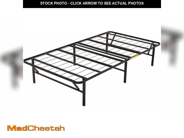 Lot 74-13733575 - Basics Foldable Metal Platform Bed Frame with Storage, Sturdy Steel Support, No Box Spring Needed, 1...