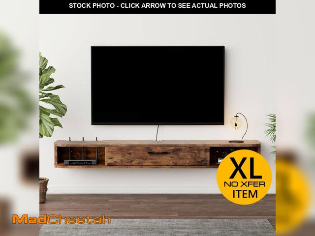 Lot 74-14291374 - 90'' Pureza Rustic Brown Floating TV Stand - UNUSED