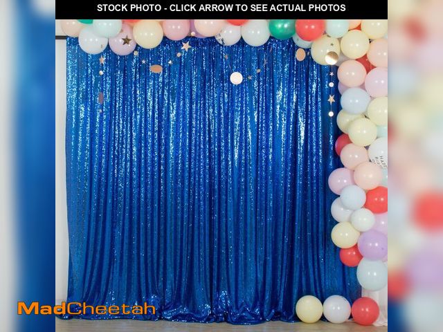 Lot 74-12607459 - ShinyBeauty Royal Blue Sequin Backdrop 10FTx10FT Photo Backdrop for Wedding Sparkle Backdrop for Pho...