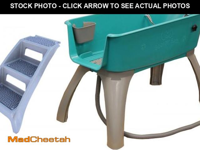 Lot 74-12138261 - Booster Bath Elevated Pet Bathing X-Large with Step Combo (Combo), Teal, Model:BB-XL-Step - UNUSED