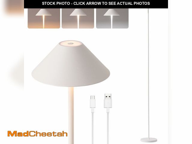 Lot 74-13953752 - Rechargeable Floor Lamp for Indoor/Outdoor, Cordless Tall Standing Lamp with 3 Color Temps &amp; Dim...
