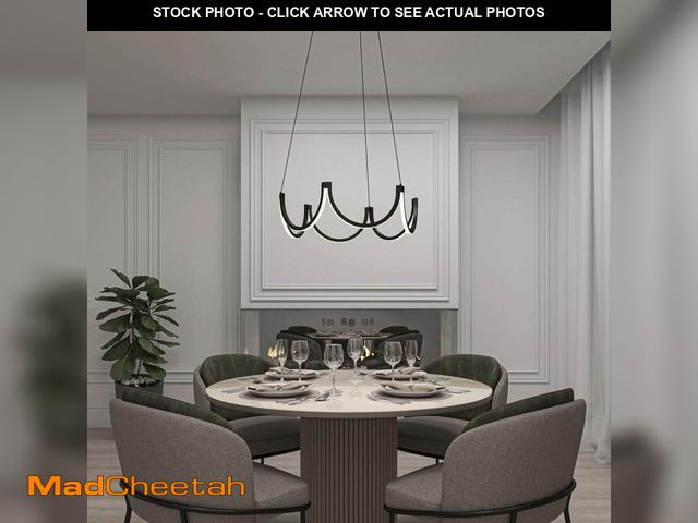 Lot 74-12534641 - Artika Adelia 25-Watt 1 Light Black Modern 5 CCT Integrated LED Pendant Light Fixture for Dining Roo...