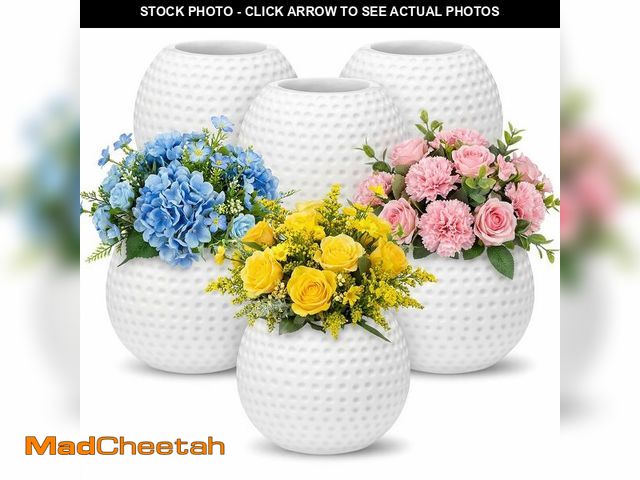 Lot 74-14273018 - Teecyhooo 6 Pcs Golf Vase for Table Centerpieces 4 Inch Small Resin Pots Spring Planters Flower Pot ...