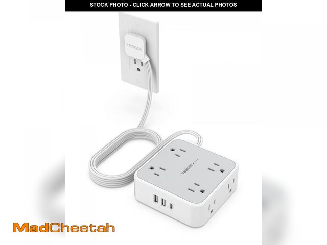 Lot 74-12441151 - Power Strip Surge Protector 10 Ft Cord, 8 AC Outlets, 3 USB Charger(1 USB C Port), TESSAN Ultra Thin...