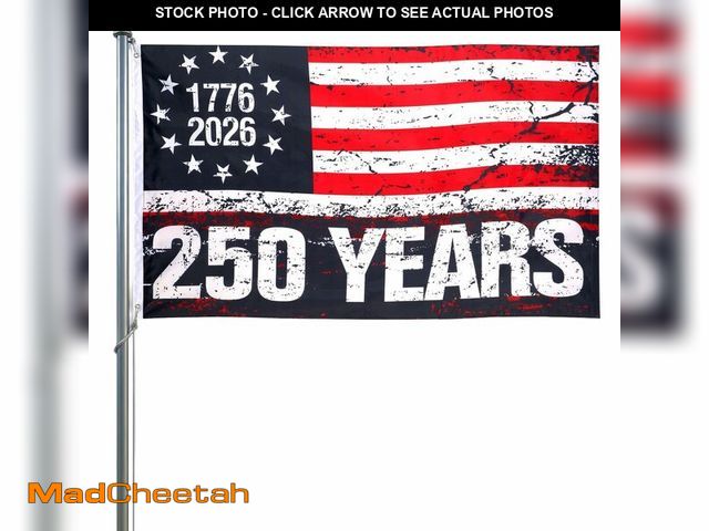 Lot 74-14044211 - 250th Anniversary USA Flag 3x5Ft, Double Sided 3-Ply Freedom Flags Heavy Duty, UV Protection &amp; F...