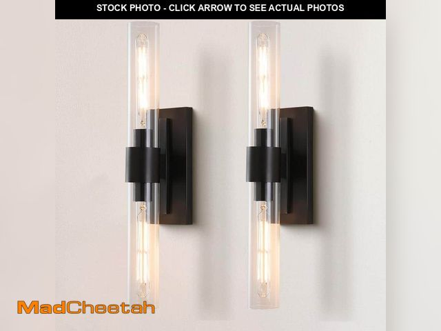 Lot 74-13694523 - YUYI 24.8 in. 2-Light Matte Black Wall Sconce, Vanity light, Modern Wall Light for Living Room, Bath...