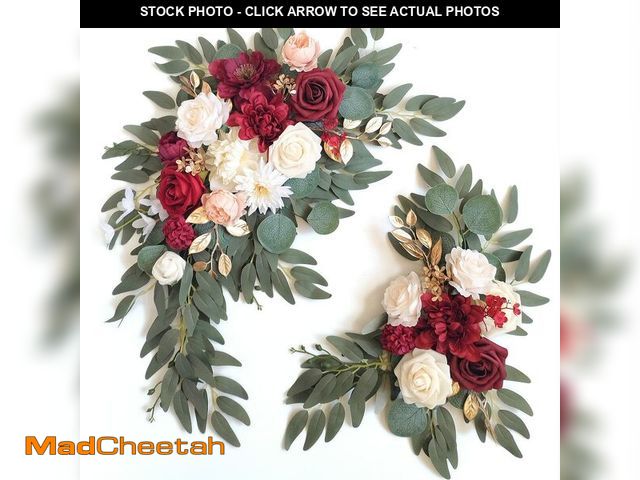 Lot 74-12704753 - Piklado Faux Flower Swag Set of 2 for Wedding Welcome Signs Floral Swag Wedding Reception Ceremony S...