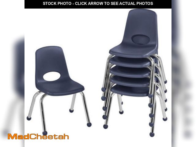 Lot 74-12539352 - FDP 12? School Stack Chair, Stacking Student Seat With Chromed Steel Legs And Ball Glides; For in-Ho...