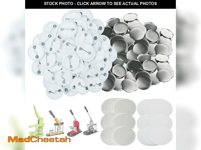 Lot 74-12715056 - Mostme 300 Sets 32mm/1.25 inch Button Supplies Button Parts for Buttons Maker Machine 32mm, Round Ba...