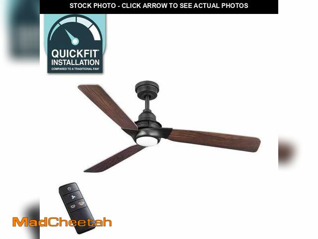 Lot 74-12533957 - Home Decorators Collection Ester 54 in. White Color Changing Integrated LED Indoor/Outdoor Matte Bla...