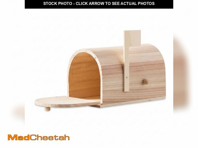 Lot 74-13622829 - BrightRow Unfinished Wood Letter/Mail Box DIY Back to School Mailbox for Post Mount Fully Assembled ...